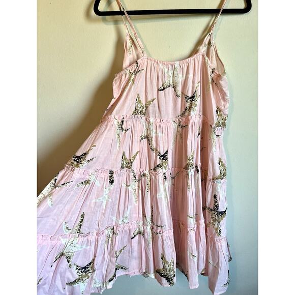 DEBBIE KATZ SOUTH BEACH DRESS COVERUP SZ L PINK TAN BROWN STARFISH RESORT CRUISE - Picture 8 of 8